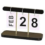 Ce grand calendrier de bureau permet une lecture facile du mois, de la date et du jour de la semaine de l'autre côté de la pièce, et peut être rapidement mis à jour chaque matin en retournant à la bonne date.