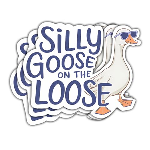 Image of 3pcs Certified Silly Goose Funny Sticker Pack, Meme Animal Humor Design, Die Cut Waterproof Vinyl Decal for Laptop, Water Bottle, Phone, Window, Helmet, Goose Lover Gift 3 Inches