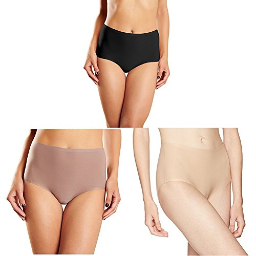 Chantelle Women's Soft Stretch High Rise Brief Ultra Nude/Black/Hazelnut, One Size #TOP3