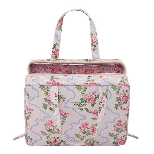Cath Kidston Wash Bag, Two Part Toiletry & Cosmetic Bag, Beauty Organiser, See-Through Waterproof Zipped Compartments, Travel Size, Vegan and Cruelty Free, Gift for Her
