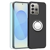 TIANDIMY Hülle & Handy Ring + 2 Pack Bildschirmschutzfolie für Ulefone Power Armor 18T Ultra,Weich Stoßfeste Handyhülle,Black Silikon Hülle,TPU Cover Schutzhülle,Bumper mit Verstärkten Ecken -H10