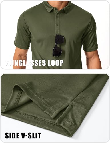 MAGCOMSEN Men's Polo Shirts Short Sleeve Quick Dry Performance Tactical Shirt UPF 50+ Work Golf Polos Collared Shirts3