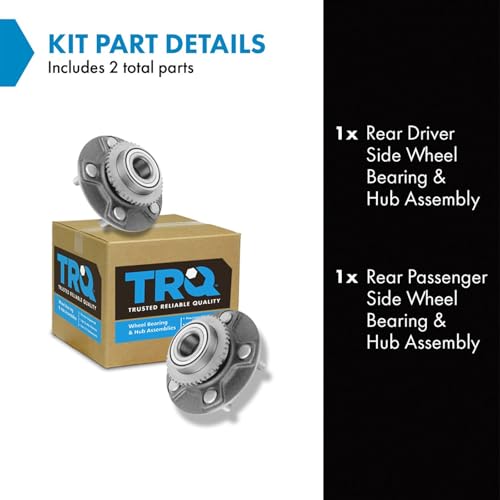 Image of TRQ 2 Piece Rear Wheel Bearing & Hub Assembly Set Compatible with 2000-2001 Infiniti I30 2002-2004 I35 2000-2003 Nissan Maxima