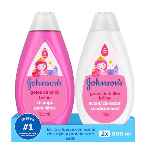 Pack Johnson's Baby Gotas de Brillo - Champú y Acondicionador con Aceite de Argán