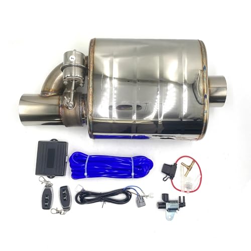 DZSMACHENGSM Gola della Coda dell'auto 51/63/76MM Scarico Valvola Controllo Vuoto Tubo Scarico Silenziatore Variabile Telecomando Universale Iacciaio Inossidabile Punta del silenziatore(76MM Right 1)