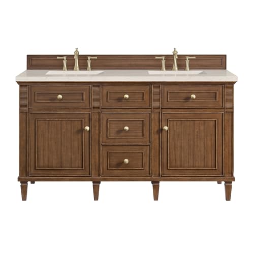424-V60D-3EMR Lorelai 60" Double Basin Wood Vanity Set with 3cm E...