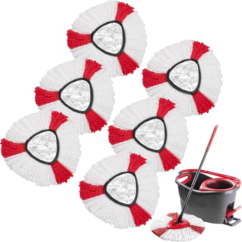 6 Pezzi Testine di Ricambio Compatibile con Vileda 2 in 1 Turbo mop,Testina Assorbente Compatibili con Vileda Mocio,per Mocio in Microfibra Adatta a Tutti i Tipi di paviment
