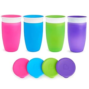 Munchkin Miracle 360 Sippy Cups with Lids, 10 Ounce, 4 Pack
