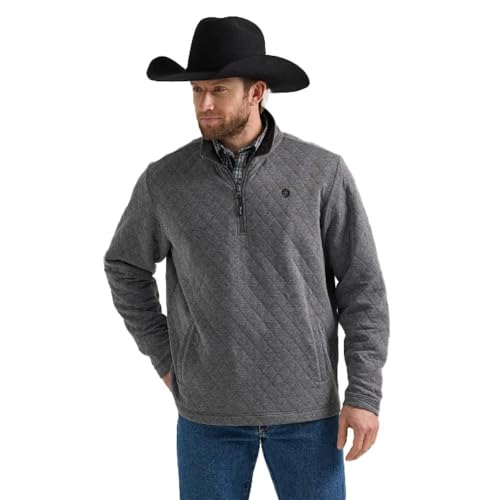 Men's George Strait Knit 1/4 Zip Pullover in Charcoal