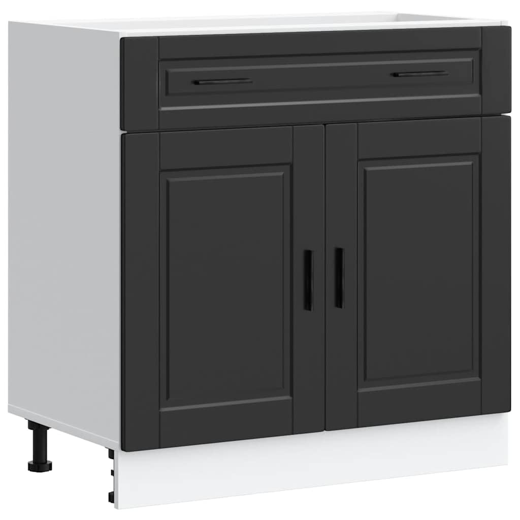 vidaXL Armoire de Cuisine Porto Noir Bois d'ingénierie