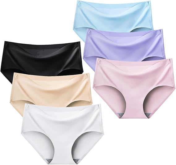Girls Seamless Briefs Mid-Waist Invisible Hipster Safety Panties Ice Silk Underwear-image-22