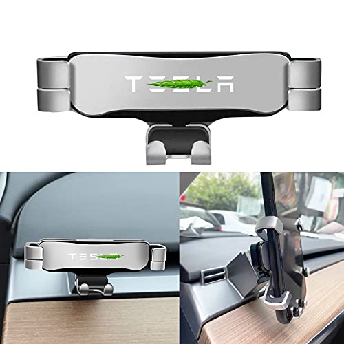 KIKIMO 2022 Tesla Model 3 Model Y Phone Holder, Tesla Model 3 Model Y Accessories, Adjustable Car Phone Mount, Universal Car Cell Phone Holder Fit for Most Models