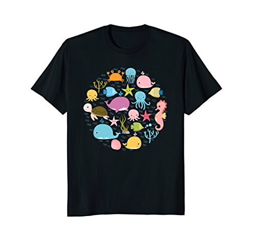 Sea Animal Tshirt - Cute Ocean Shirt With Fish For Summer Sea Animal Tshirt - Cute Ocean Shirt With Fish For Summer