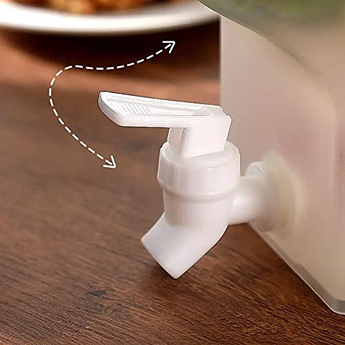Dudnjc Drink Dispenser Cold Kettle With Spigot, 3.5L/1Gallon Refrigerator Cold Kettle Iced Beverage Dispenser, Plastic White 1Pcs #TOP4