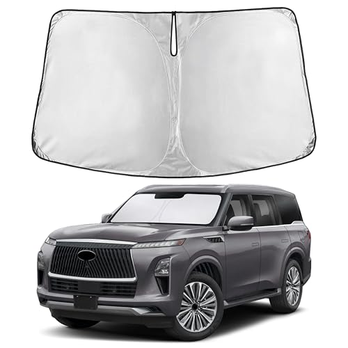 Image of EcoNour Windshield Sunshade Compatible for Infiniti QX80 2014-2022 2023 2024, Sun Visor for Front Windshield & Window Sun Shade Cover, UV Heat Blocker & Protector, Car Accessories