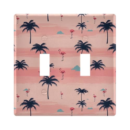 UMIRIKO Summer Palm Tree Light Switch Cover Plate Covers Decorative Double Toggle Home Decor 202b2582