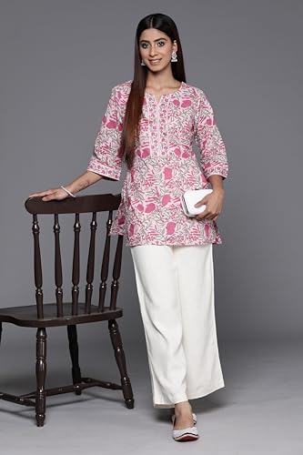 Image of Libas Printed Cotton Straight Kurti for Women