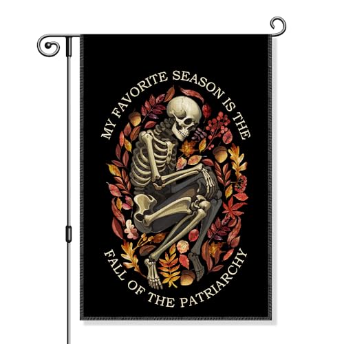 Gkodw Drapeau Jardin Squelette Automne Féministe
