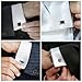 Wynameleri Cufflink 12 Pairs, Classic Fashion Men's Cuff Links Silver-tone Gold-tone Black for Business Wedding Party Gift Box T0212006