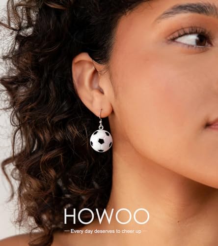 World Soccer Cup Dangle Earrings for Women, Football Sports Drop Earrings Cute Earrings for Soccer Theme Celebration Party Jewelry for Womens Summer Trendy Fashion Accessories — view 4