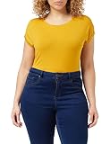 VERO MODA Damen VMAVA Plain SS TOP GA NOOS T-Shirt, Golden Yellow, M