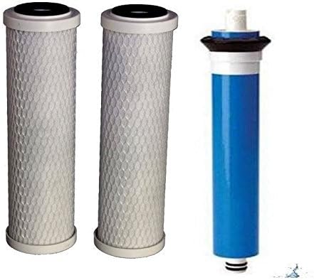 Paquete combinado de filtros de repuesto comparables FX12M y FX12P, 2 filtros de carbono y 1 filtro de membrana RO, para sistemas de agua GE