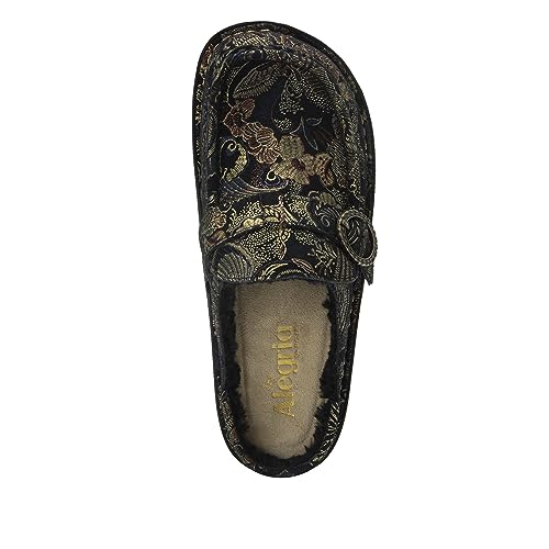 Image of Alegria Women's Brigid Leather Moc Toe Open Back Clog with Heel Cup