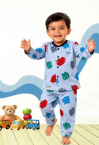 Image of 3BROS BodySuit /Dress for Boys /Girls Full Pajama & Casual Full Sleeves Night Suit Top Combo Kids Set