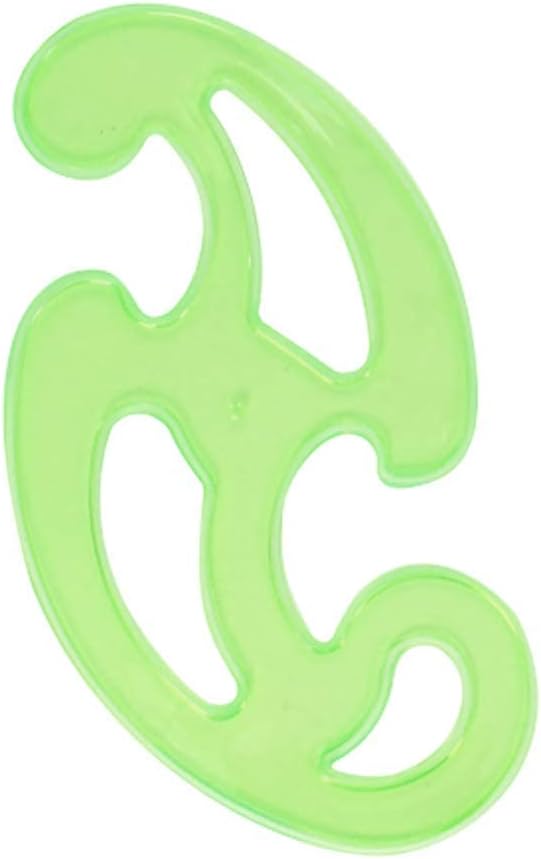 Geometric Drawings Curve Templates Clear Green Plastic Rulers Multi-Function for Office Designing School Building Formwork 1 Set 6Pcs