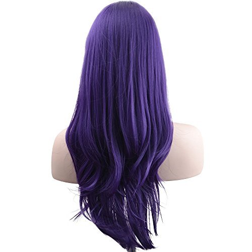 Yopo 28" Wig Long Big Wavy Hair Women Cosplay Party Costume Wig(Purple) #TOP2