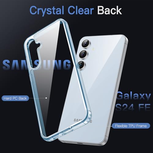 Image of JETech Cover Case for Samsung Galaxy S24 FE, Non-Yellowing Shockproof Bumper Protective Phone Cover, Anti-Scratch Hard PC Back (Blue)