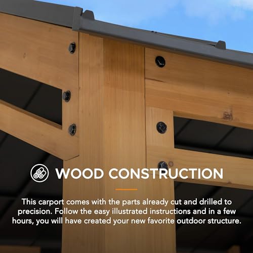 11 ft. x 20 ft.  Wooden Gable Roof Carport