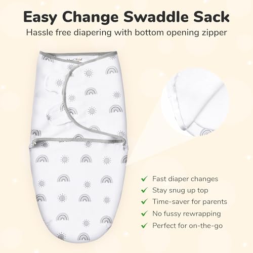 Image of Mama Cheetah Baby Swaddle Blanket with Zipper, Newborn Swaddle Sack, Baby Swaddles Sleep Sack 0-3 Months, Baby Swaddle Wrap for Baby Boy & Baby Girl, 3-Pack