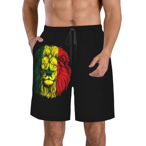 Bandera del León Senegalés De Senegal Hombre Pantalones Cortos Forro De Malla Shorts De Baño Ligero Bañadores De Surf Impermeable Bañadores De Natación L