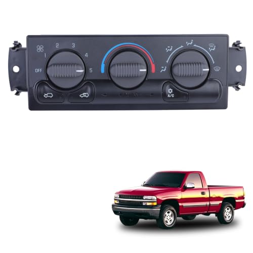 A/C Heater Air Conditioning Switch Climate Control Module Panel for Chevy Silverado Suburban Tahoe Avalanche GMC Sierra Yukon XL 1500 2500 3500 Escalade EXT 1999 2000 2001 2002 OE 599-266 15054697