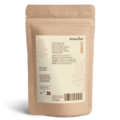 Fenchelsamen ganz 1000g | ganze Fenchel Samen | Fencheltee | milder, süßlicher Geschmack | ideal zur Zubereitung von Nudelgerichten, Aufläufen & wärmenden Tees | vom Achterhof
