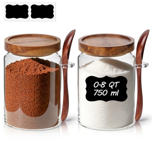 ComSaf 0.8Qt Glass Coffee Canister with Spoon