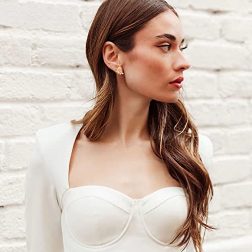 Small Rhinestone Earring Stud for Women Dainty Marquise Crystal Cluster Wedding Earring4