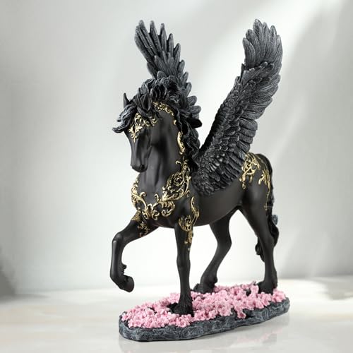 Figura Decorativa Veronese Pegasus Negro 10.6 in miniatura 2