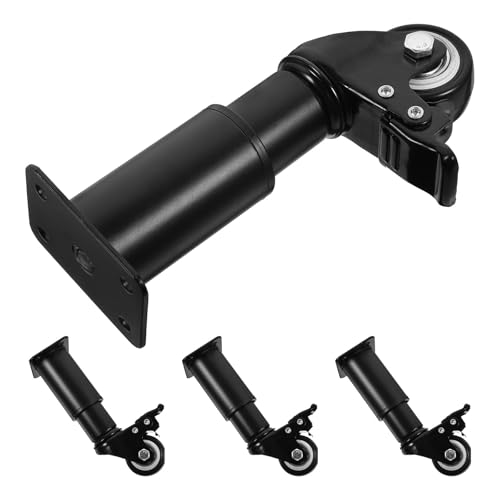 NAMOARLY Patas de Muebles Ajustables Metálicas 145-160 Mm con Ruedas Giratorias Negras, 4 Piezas para Armarios, Sofás, Camas y Mesas de Café, Patas Regulables para Escritorio y Tocador