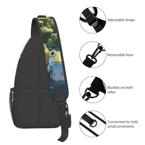 Bolso cruzado tipo sling para hombre y mujer negro miniatura 5