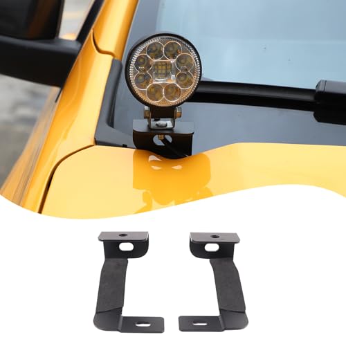 Hood Hinge Ditch Light Mount Brackets Compatible with Ford Ranger 2015-2025 Offroad Hood Pod Work Light Mount Brackets (2023-2025)