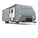 RV Cover Upgraded 8 Layers Top Camper Cover Windproof Travel Trailer Cover RV, Tire Cover,Hauler Cover with Tongue Jack Cover, Extra Long Windproof Ropes (20-22FT)