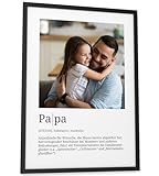 Papierschmiede® Personalisierte Geschenke Papa, Definition mit Foto in DIN A3 (30x42 cm) Rahmen wählbar fertig gerahmt, Persönliches Bild als Geschenk zum Vatertag, Weihnachten, Geburtstag, Geburt