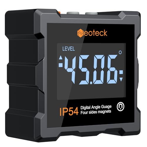 Neoteck Inclinómetro Digital LCD Buscador de Ángulo IP54 Impermeable con Gran Pantalla LCD para Carpintería, Construcción, Industria de Mantenimiento Automotriz