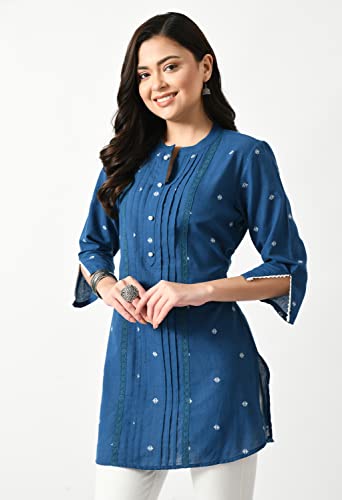 Image of Meesan Women's Casual Ethnic 3 /4 Sleeve Printed Tunic