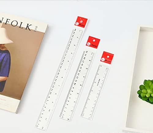 Ruler Set 3pcs 6/8/12 Inch Transparent Ruler Clear Rulers Plastic Ruler for School
