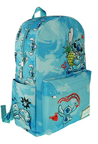 KBNL Classic Disney Lilo & Stitch Backpack with Laptop Compartment for School, Travel, and Work (Blue), Multicolor (A22210-STITCH-BLUE)2