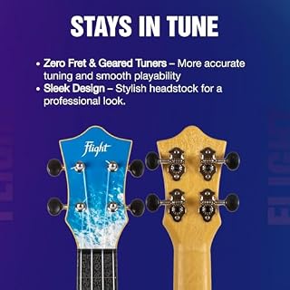 Flight TUSL25 Surf Travel Concert Scale Soprano Ukulele - Les Beatles, Paul McCartney, John Lennon, RIngo Starr, George Harrison Flight TUSL25 Surf Travel Concert Scale Soprano Ukulele – Image 5