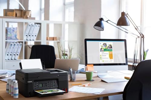 Canon PIXMA G4570 MegaTank 4in1 Multifunktionsgerät DIN A4 (Scanner, Kopierer, Drucker, Fax, ADF, Farbtintenstrahldrucker, USB, WLAN, Print App, Cloud, LC Display), schwarz/grau – Bild 7